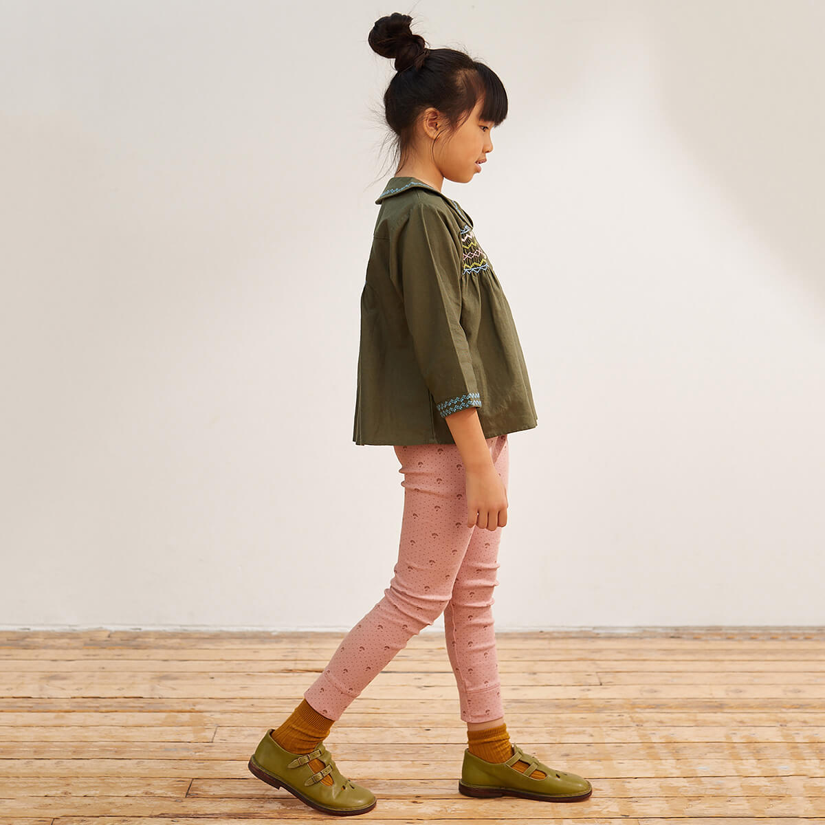 Gretchen Blouse in Forest by Apolina – Junior Edition