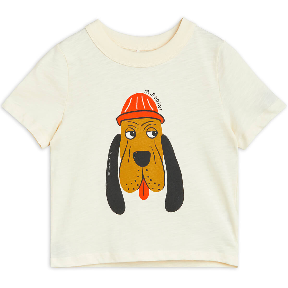 【MINI RODINI】ベージュ Bloodhound シャツ 犬 