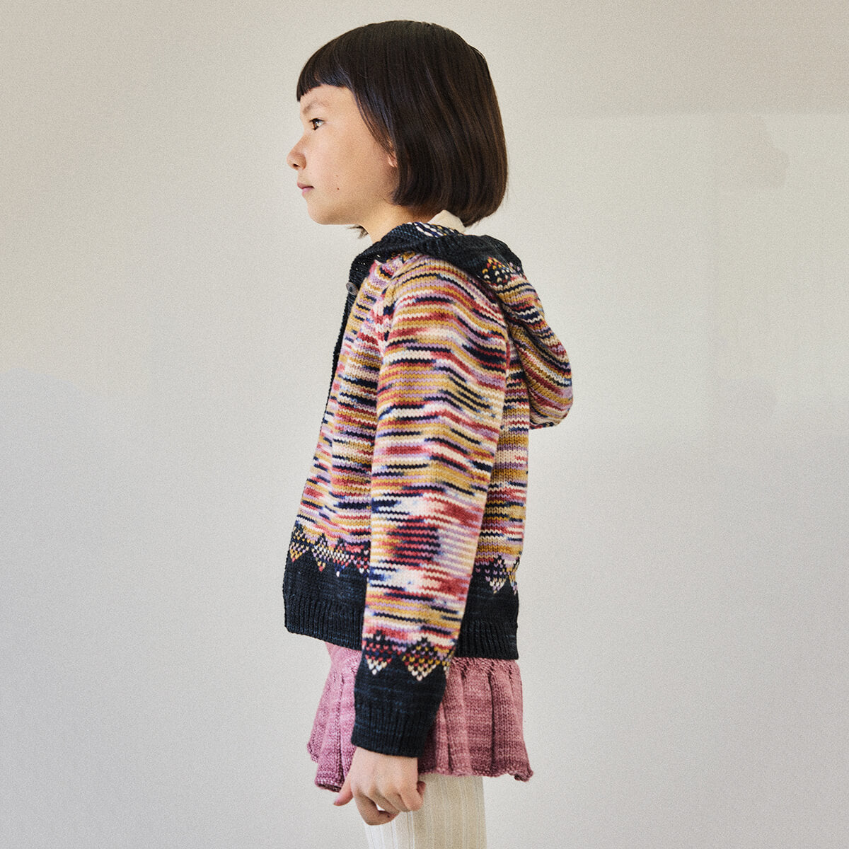 EXCLUSIVE Pinecone Hooded Cardigan in Solstice Space Dye by Misha & Pu –  Junior Edition