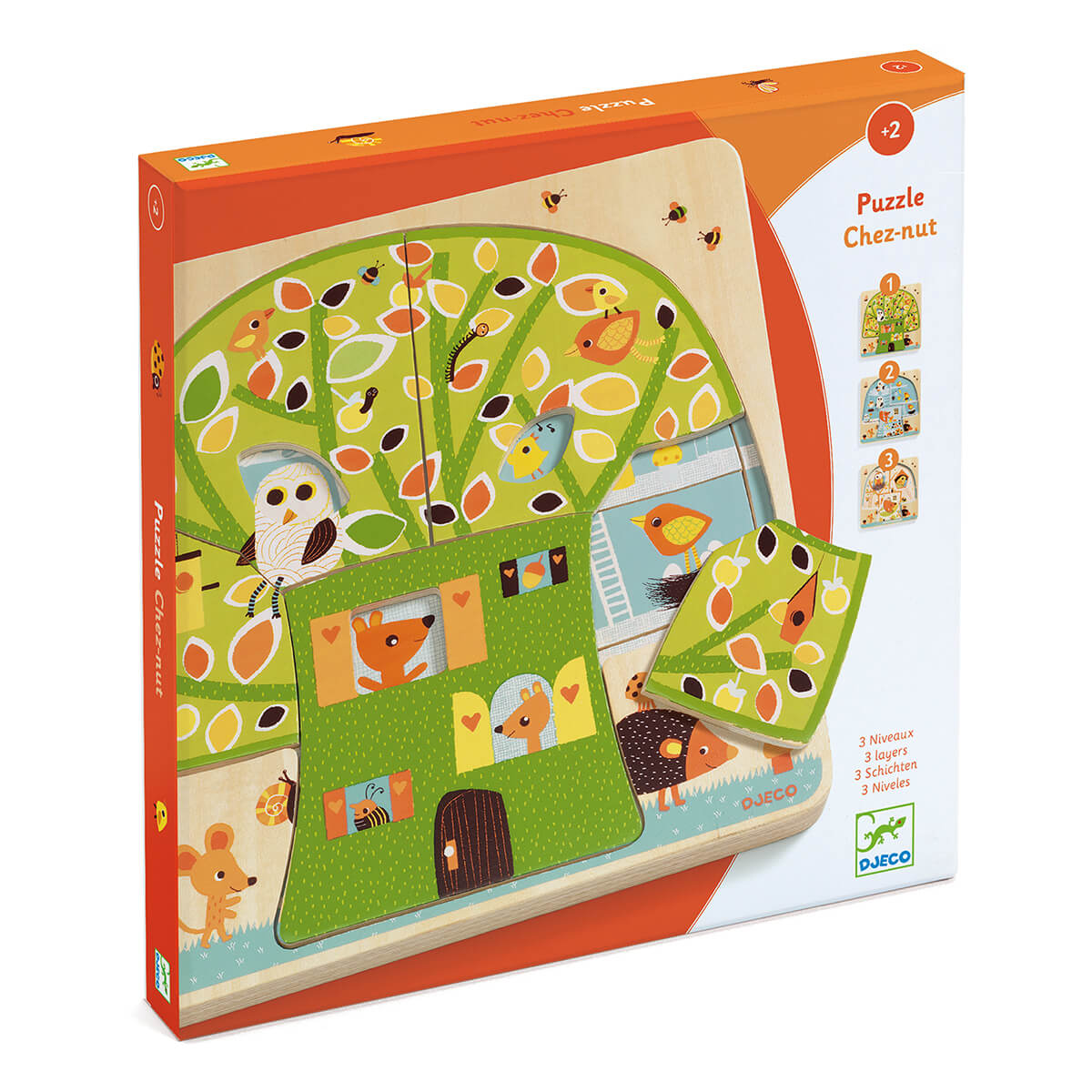 Chez Nut 3 Layer Wooden Puzzle by Djeco – Junior Edition
