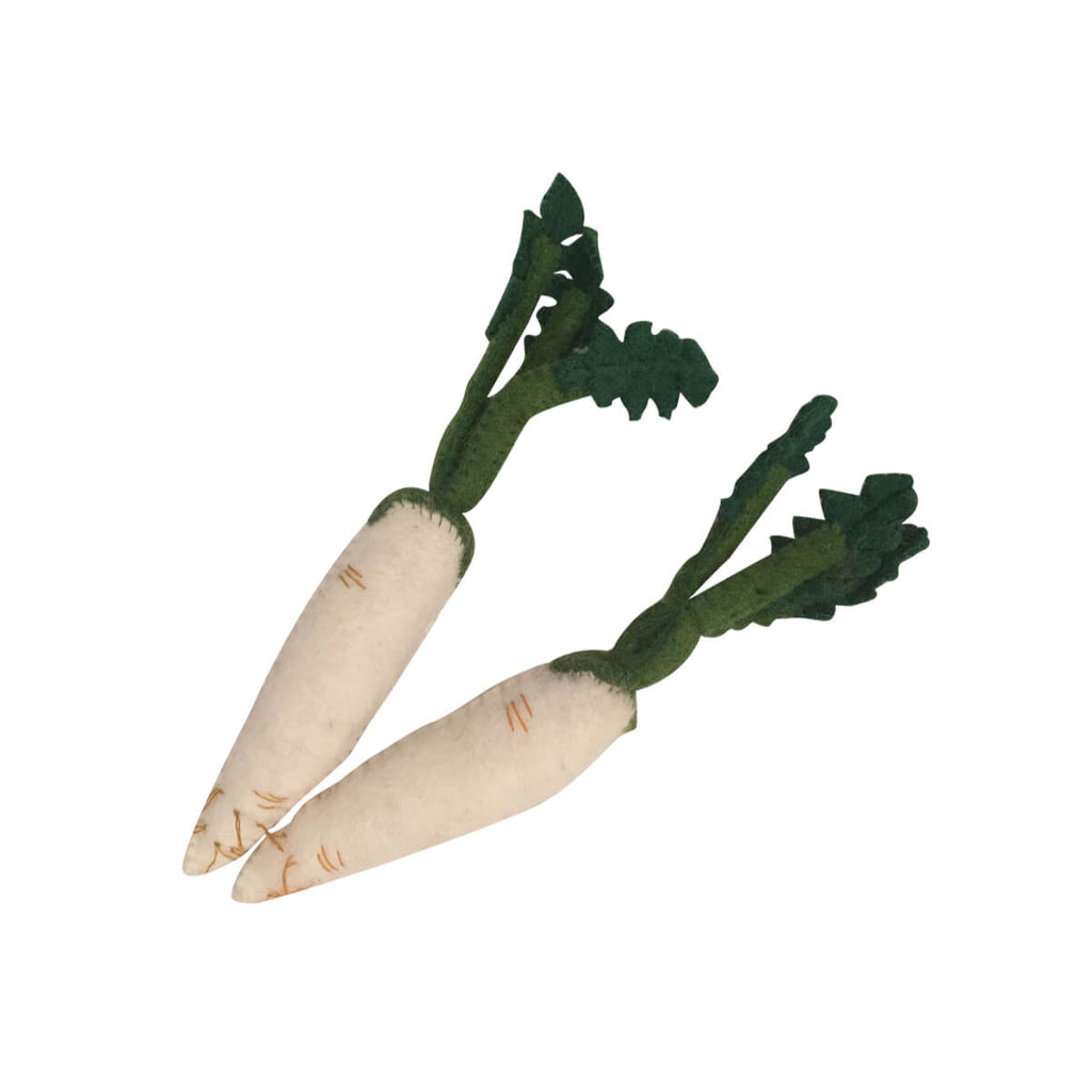 White Radish Vegetable Felt Toy by Papoose Toys