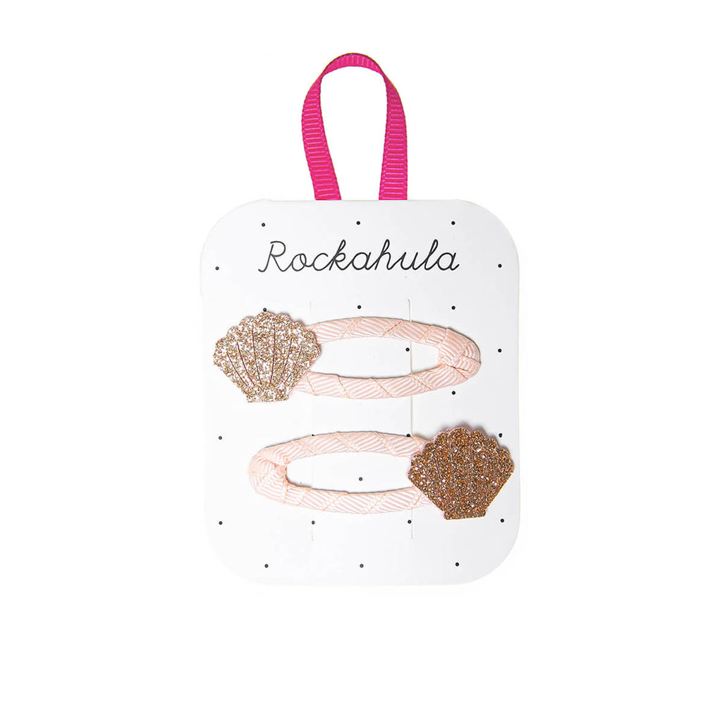 Seashell Glitter Hair Clips by Rockahula