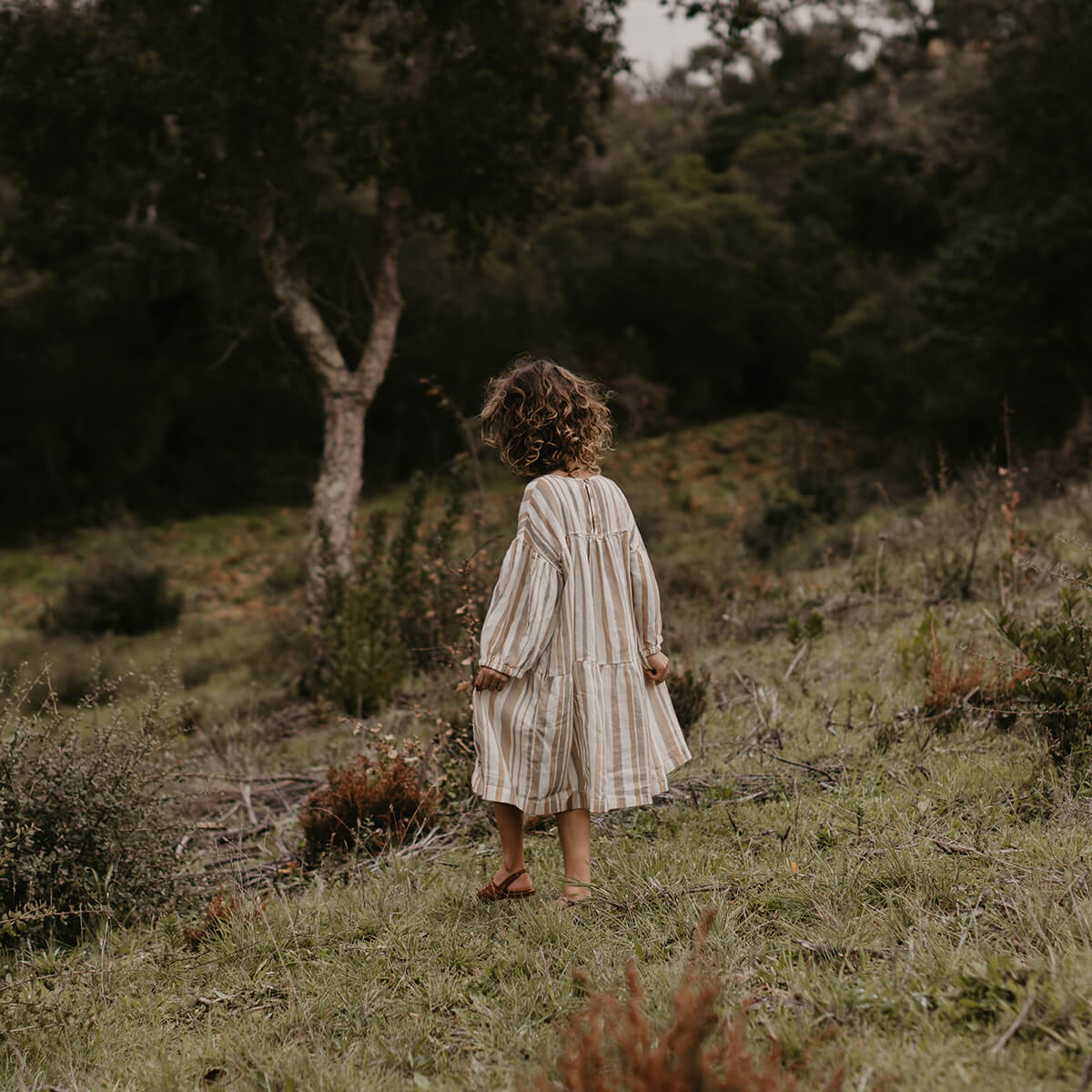 The Simple Folk - Children's Linen Overall - French Stipe – Nature's Wild  Child