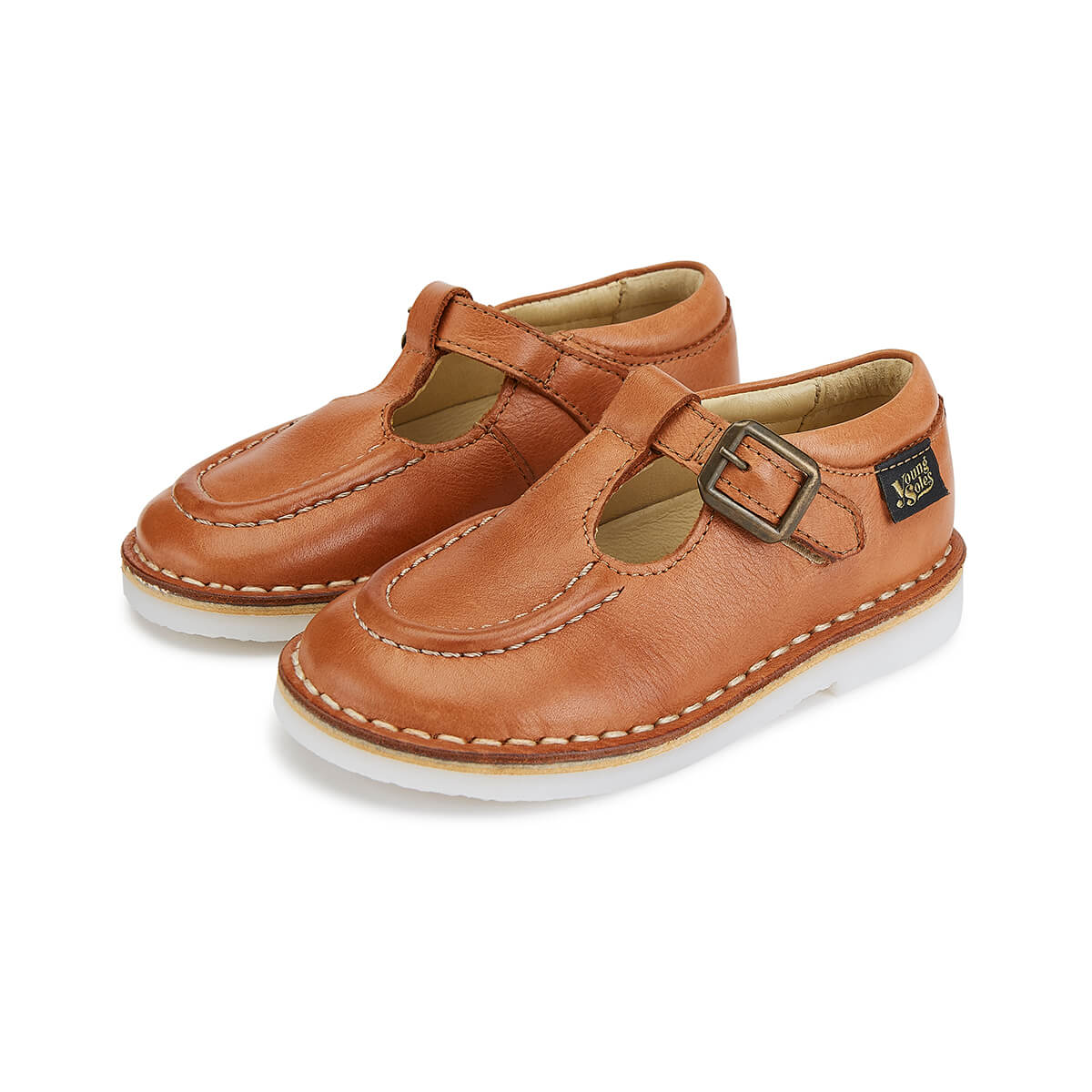 Parker Velcro T-Bar Shoes in Clay Leather by Young Soles - Last Ones I ...
