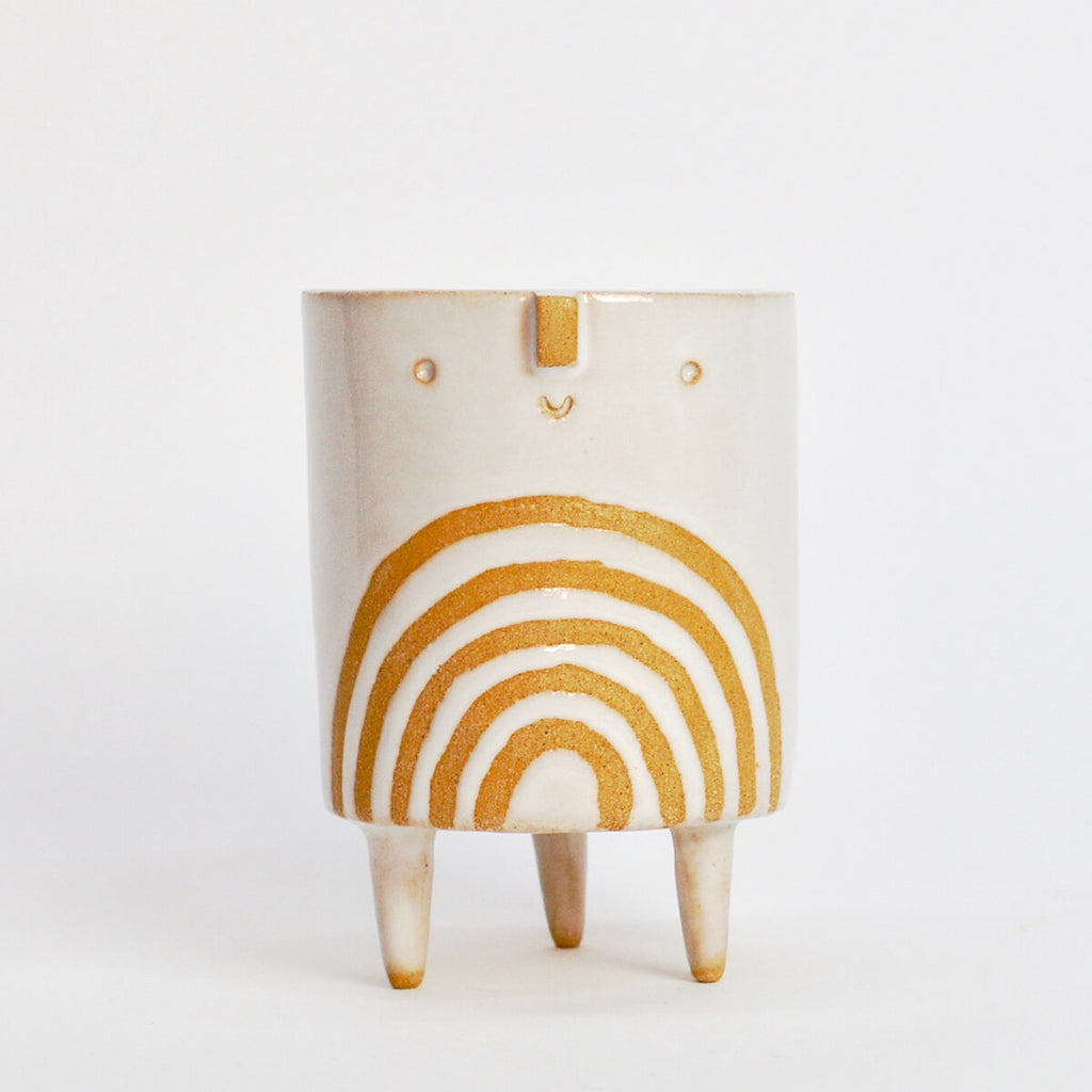 Small Tripod Planter Pot in White / Rainbow by Atelier Stella