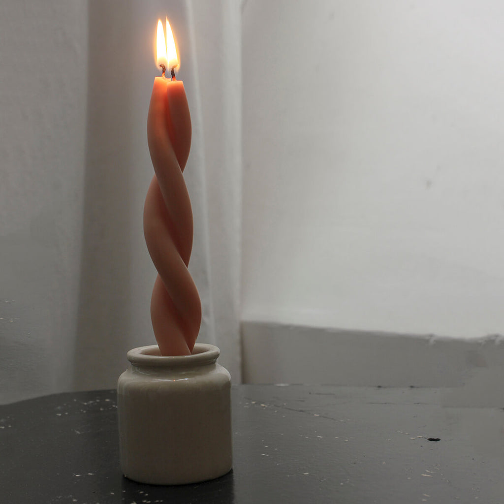 Twisted Candle in Pink Blossom by Wax Atelier