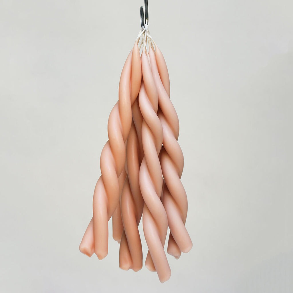 Twisted Candle in Pink Blossom by Wax Atelier